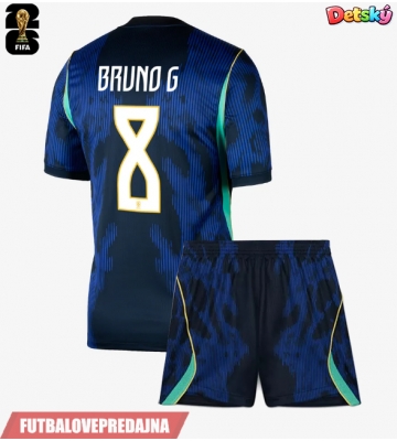 Lacne Dětský Futbalové dres Brazília Bruno Guimaraes #8 MS 2026 Krátky Rukáv - Preč (+ trenírky)